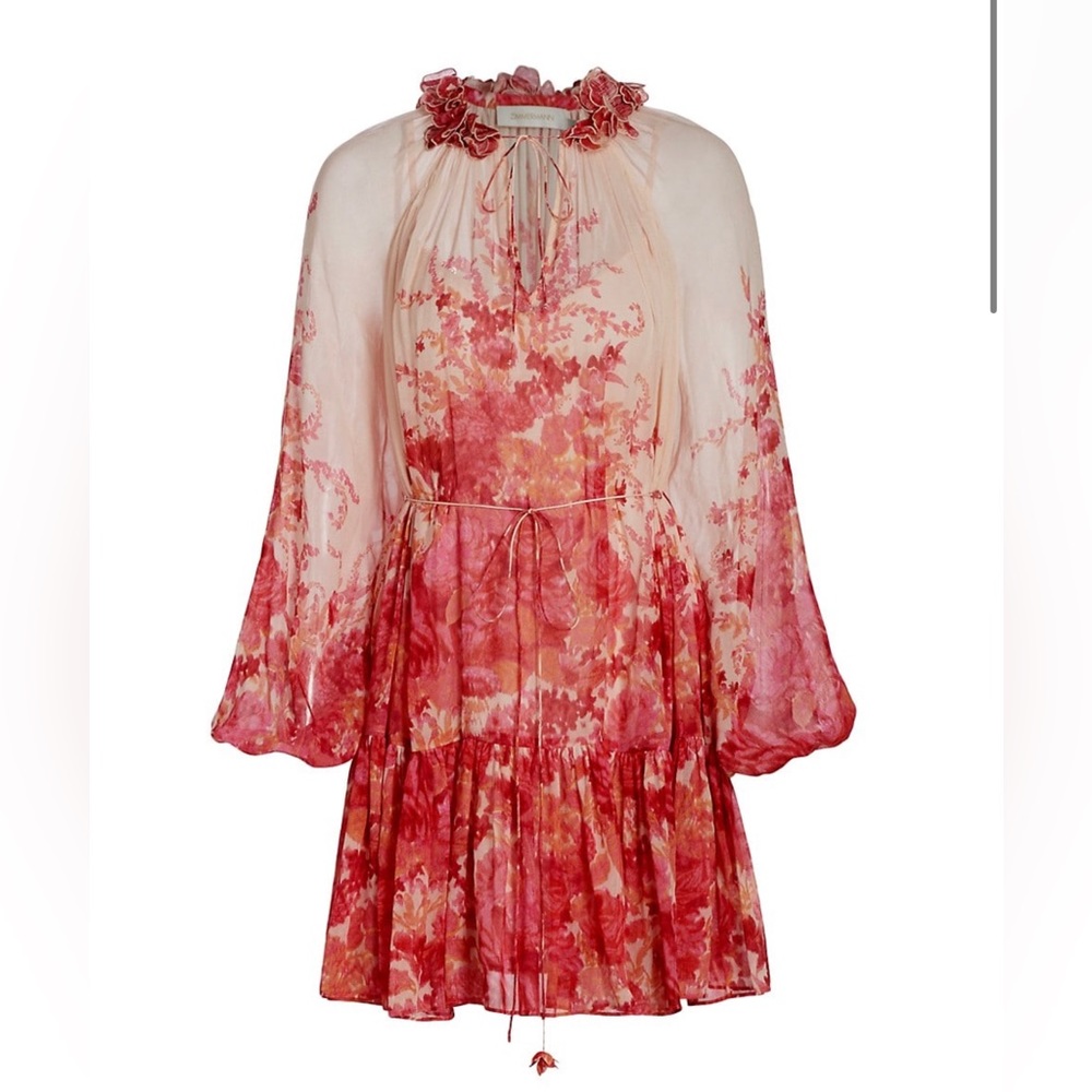 Zimmermann high tide lantern dress cotton size 0 AU